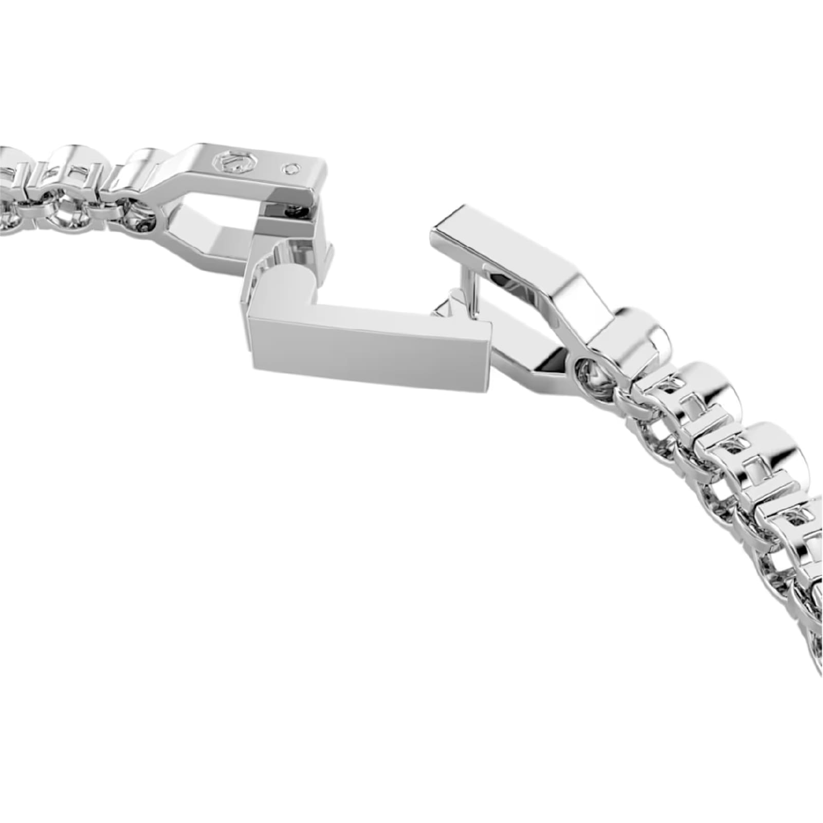 Bracciale tennis rodiato Swarovski con cristalli azzurri Regolabile 16,5-18,5 cm