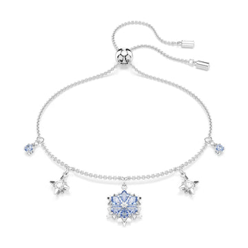 Bracciale con pendente Swarovski rodiato con fiocco di neve REGOLABILE