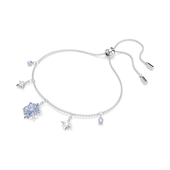 Bracciale con pendente Swarovski rodiato con fiocco di neve REGOLABILE