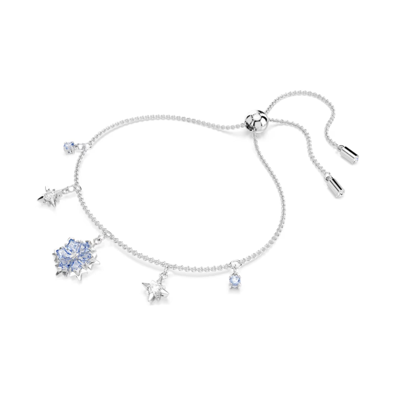 Bracciale con pendente Swarovski rodiato con fiocco di neve REGOLABILE