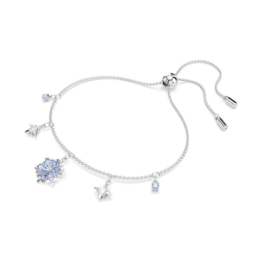 Bracciale con pendente Swarovski rodiato con fiocco di neve REGOLABILE