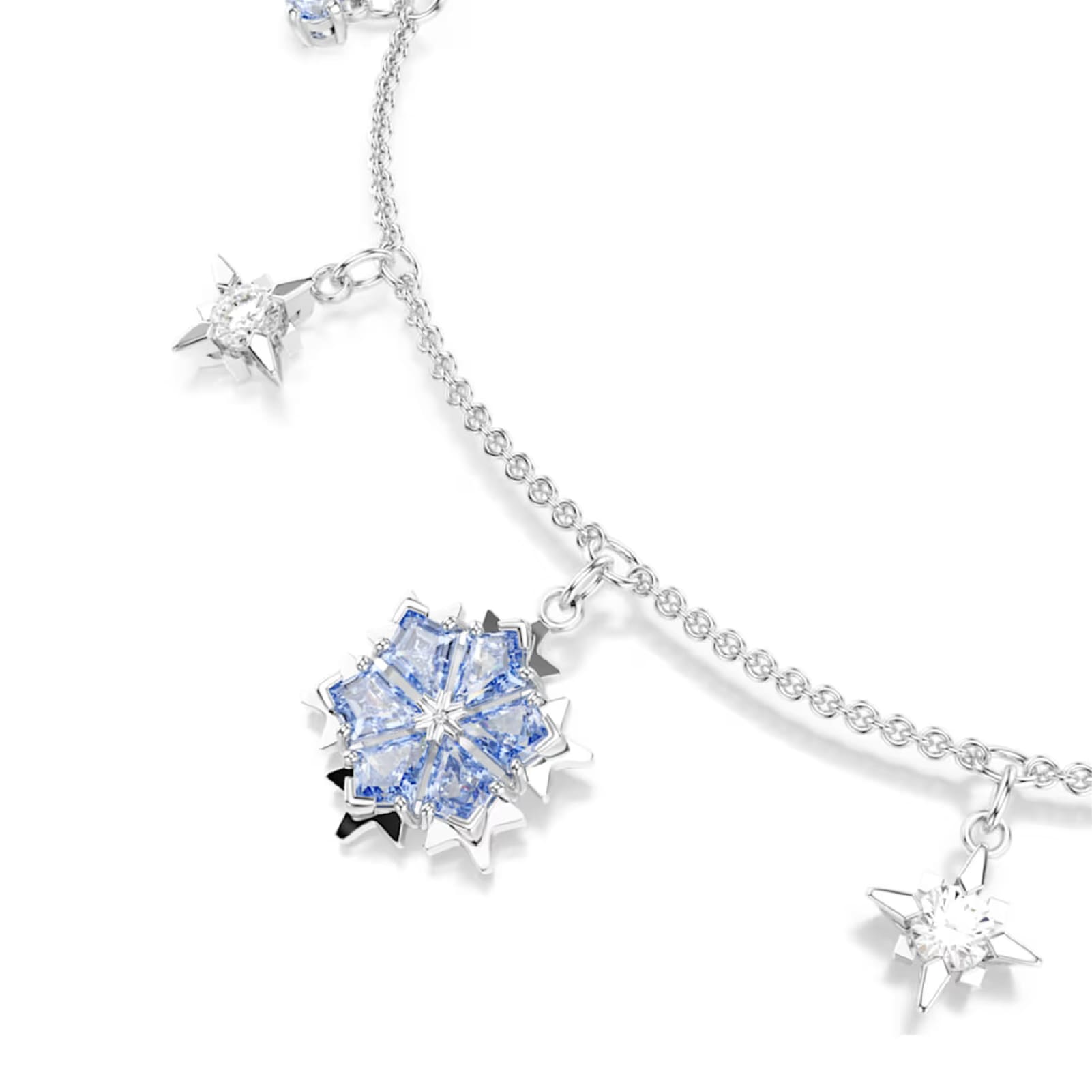 Bracciale con pendente Swarovski rodiato con fiocco di neve REGOLABILE
