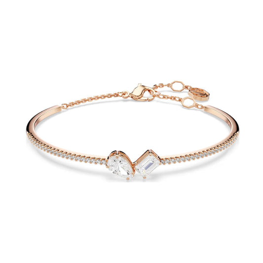 Bracciale rigido donna Swarovski rosé con cristallo bianco 17 cm