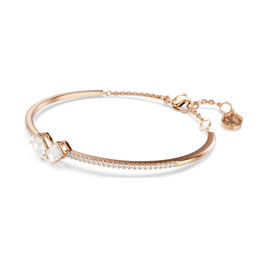 Bracciale rigido donna Swarovski rosé con cristallo bianco 17 cm