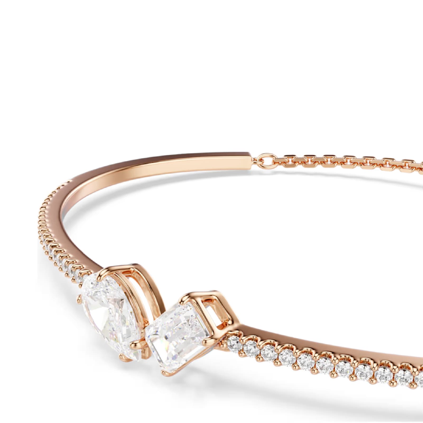 Bracciale rigido donna Swarovski rosé con cristallo bianco 17 cm