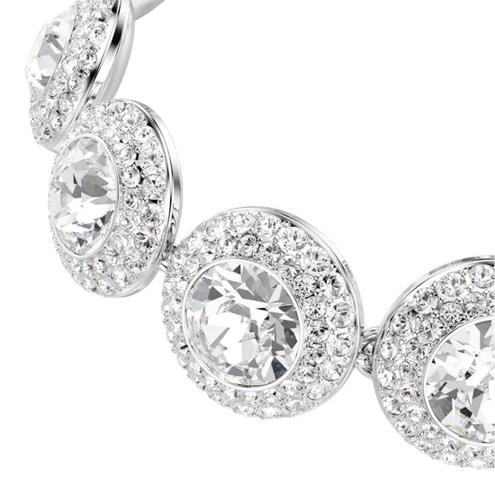 Bracciale catena Swarovski Una Angelic rodiato con cristalli Regolabile 15,5-20 cm