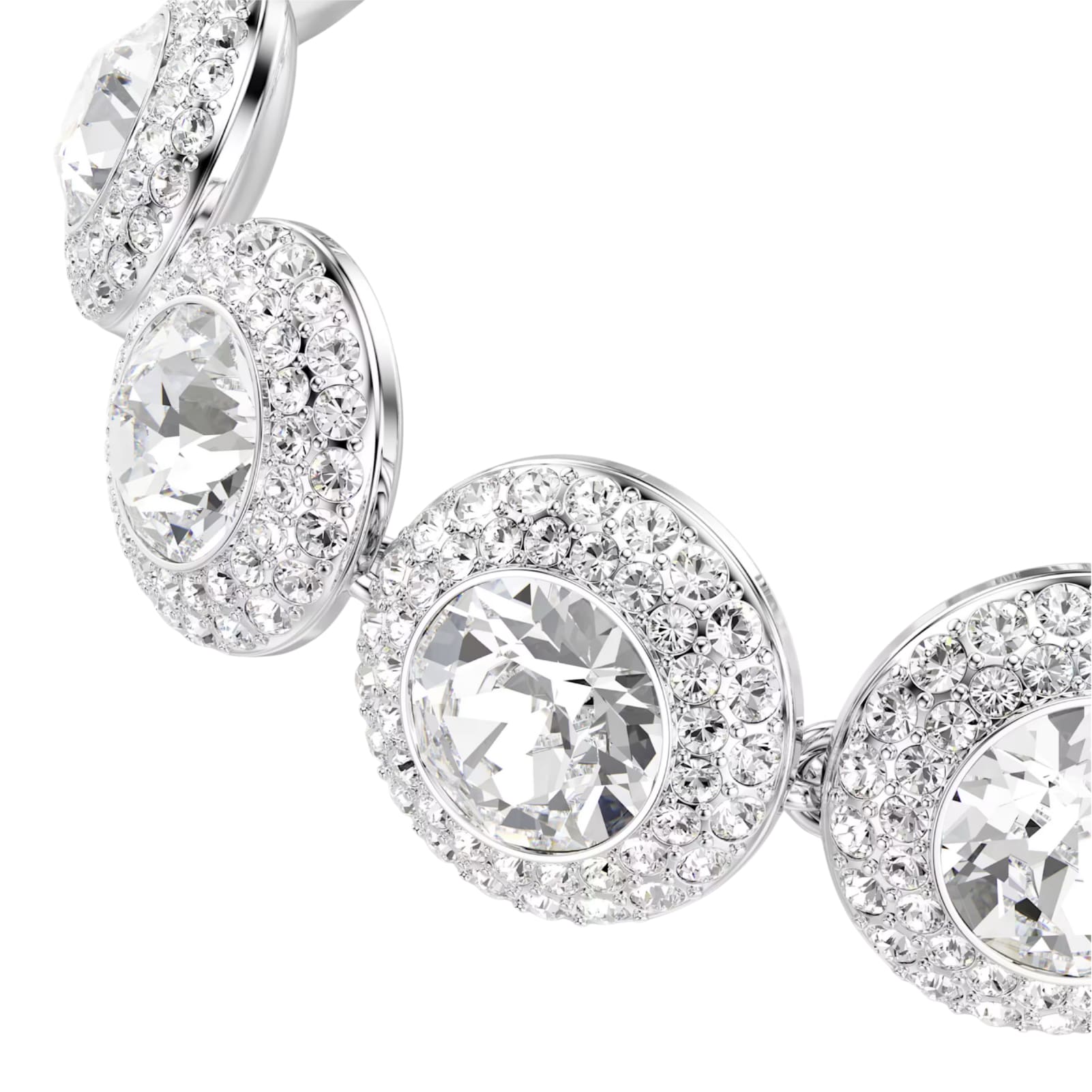 Bracciale catena Swarovski Una Angelic rodiato con cristalli Regolabile 15,5-20 cm