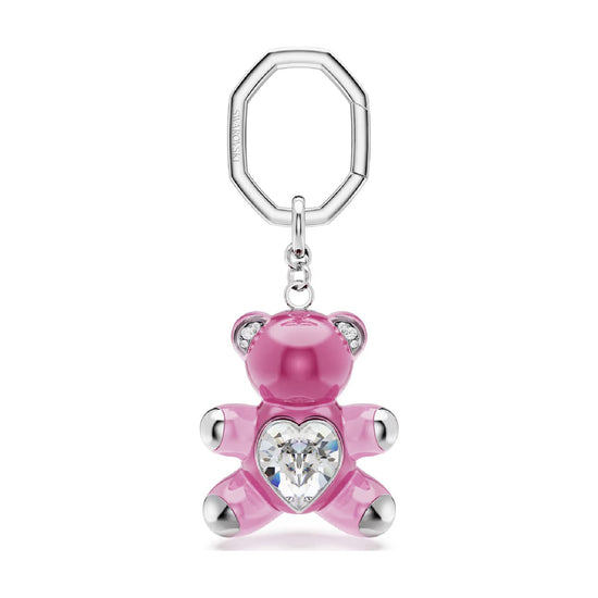 Portachiavi da donna Swarovski a forma di orsacchiotto rosa MISURA UNICA