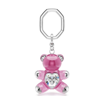 Portachiavi da donna Swarovski a forma di orsacchiotto rosa MISURA UNICA