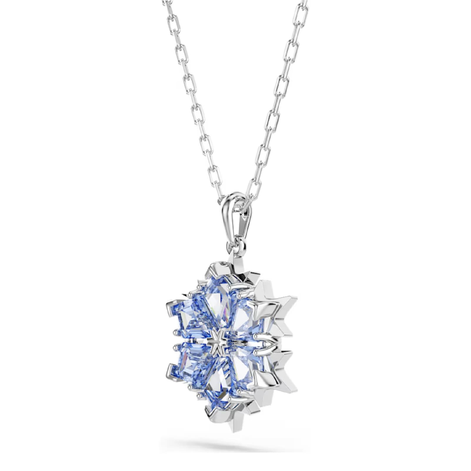 Collana con pendente Swarovski rodiato con fiocco di neve MISURA UNICA