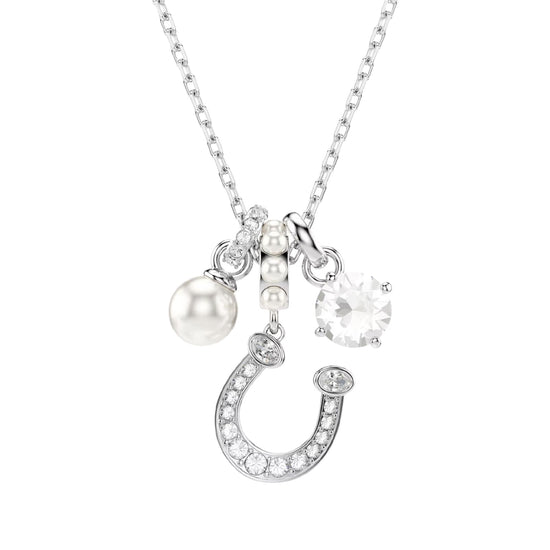 Collana Swarovski con pendente a ferro di cavallo e perla MISURA UNICA