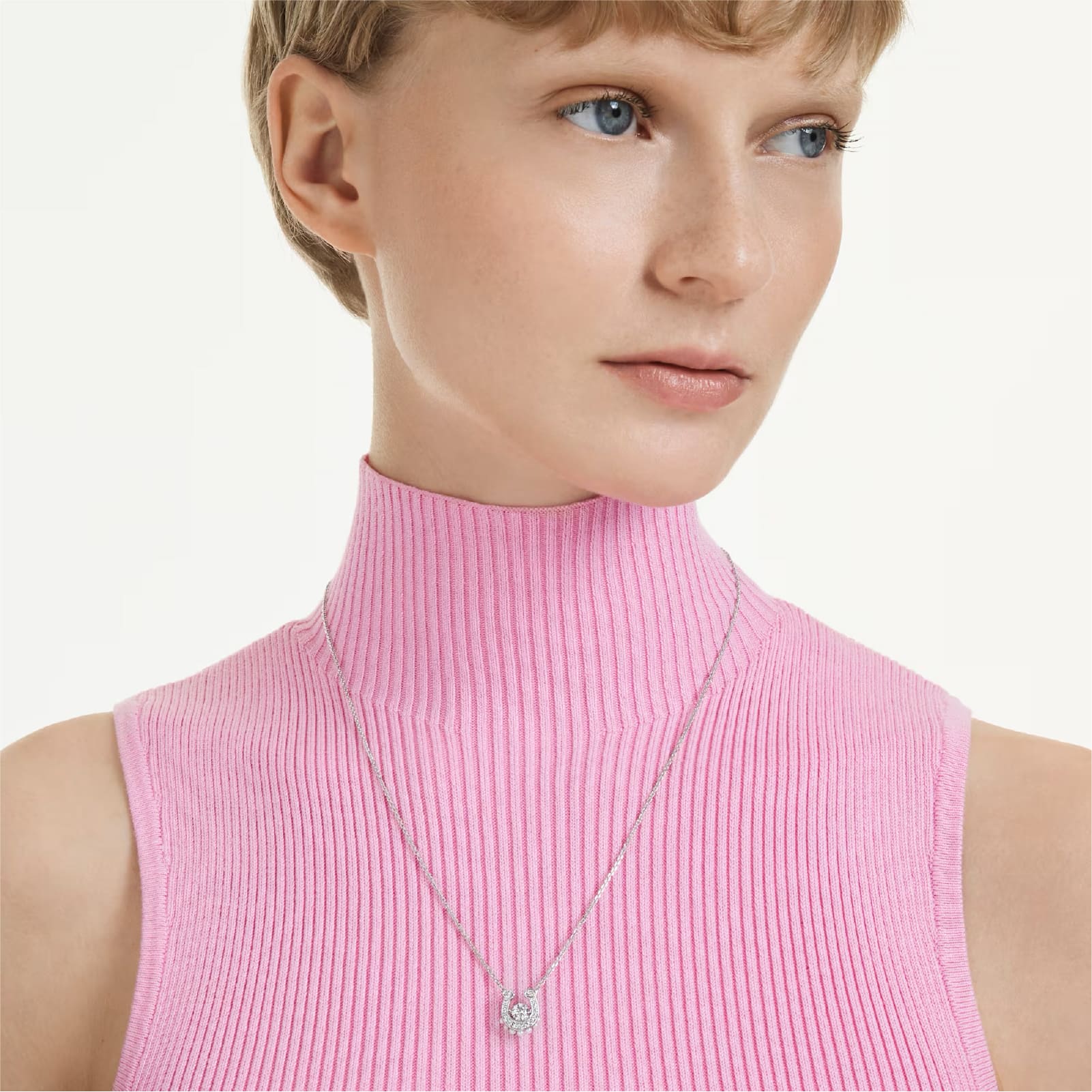 Collana Swarovski ferro di cavallo con cristalli e perle MISURA UNICA