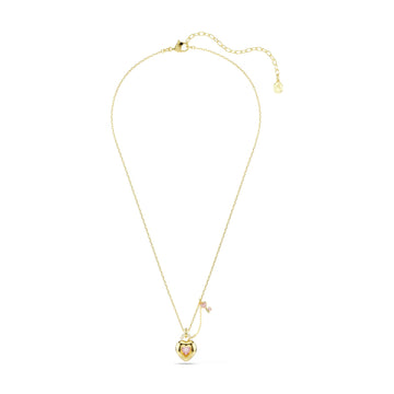 Collana Swarovski motivo cuore e chiave con cristalli rosa MISURA UNICA