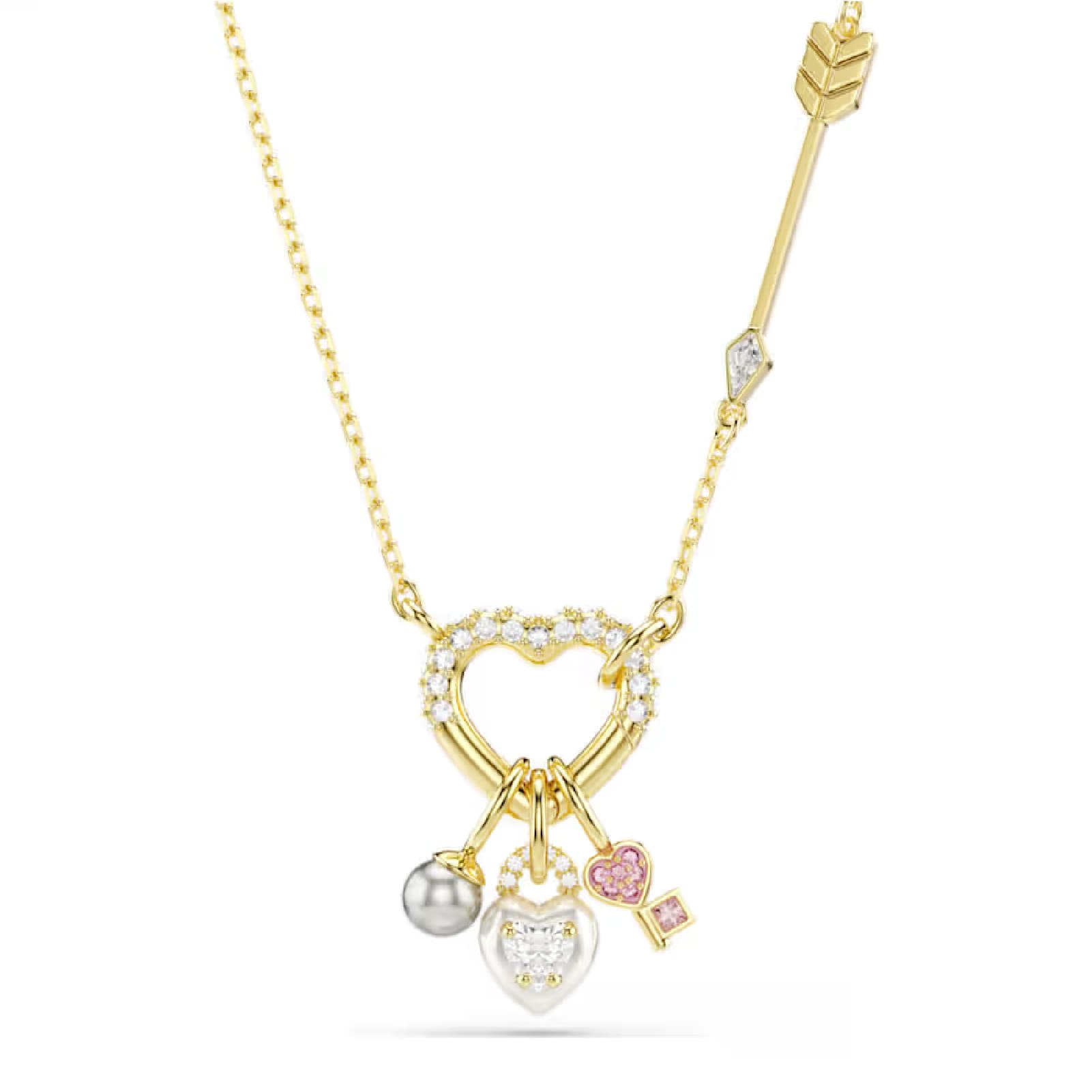 Collana Swarovski Idyllia dorato cuore con charms pendenti MISURA UNICA