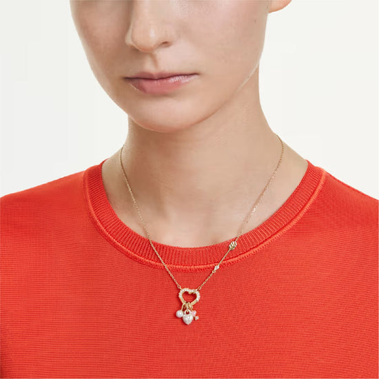 Collana Swarovski Idyllia dorato cuore con charms pendenti MISURA UNICA