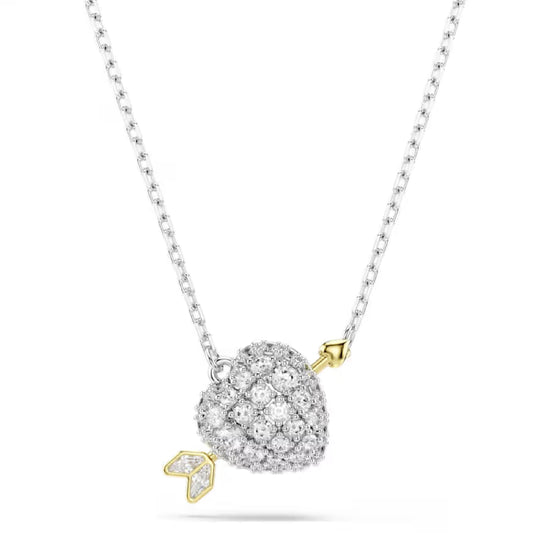 Collana girocollo Swarovski Idyllia bicolore cuore e freccia MISURA UNICA