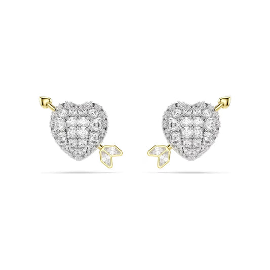 Orecchini a lobo Swarovski Idyllia bicolore cuore e freccia MISURA UNICA