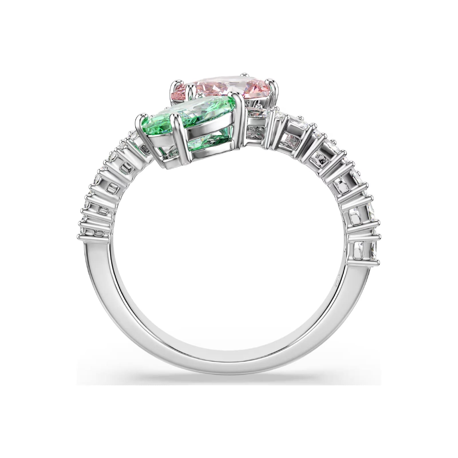 Anello aperto Ariana Grande x Swarovski cristalli rosa e verde 15