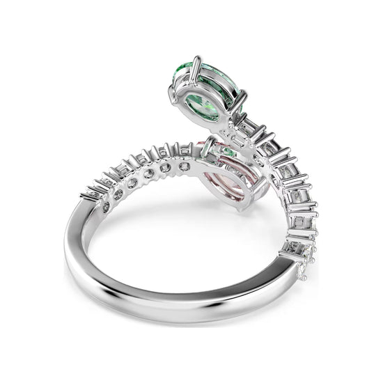 Anello aperto Ariana Grande x Swarovski cristalli rosa e verde 15