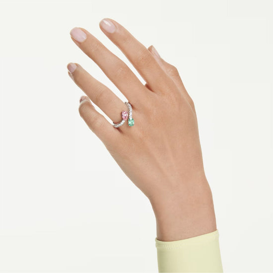 Anello aperto Ariana Grande x Swarovski cristalli rosa e verde 15
