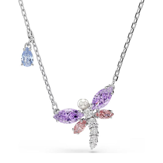Collana pendente Ariana Grande x Swarovski con libellula rosa MISURA UNICA