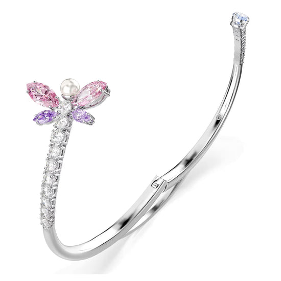Bracciale rigido Ariana Grande x Swarovski con libellula rosa 16,8 cm