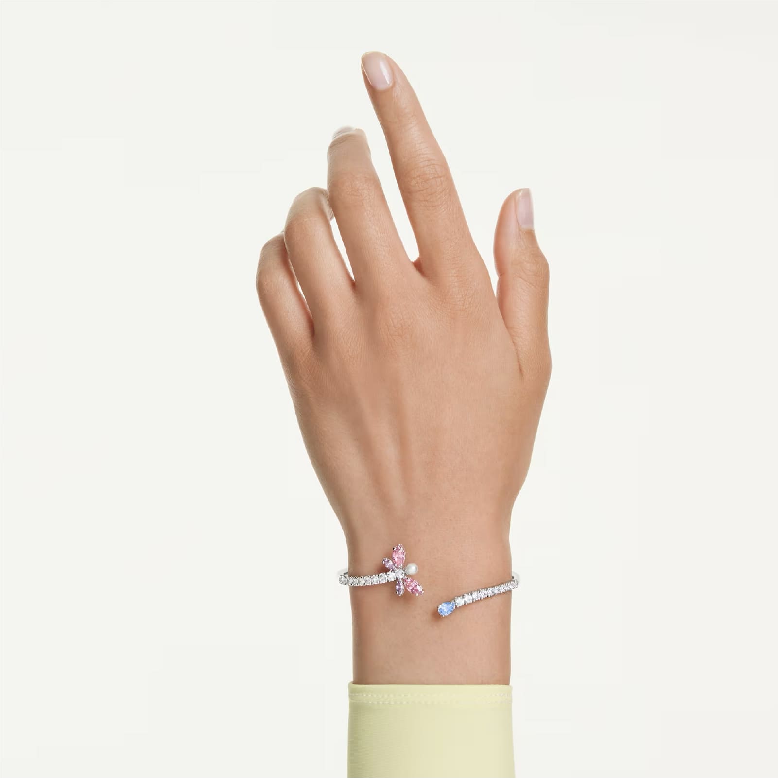 Bracciale rigido Ariana Grande x Swarovski con libellula rosa 16,8 cm