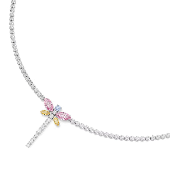 Collana Ariana Grande x Swarovski rodiata libellula multicolor MISURA UNICA