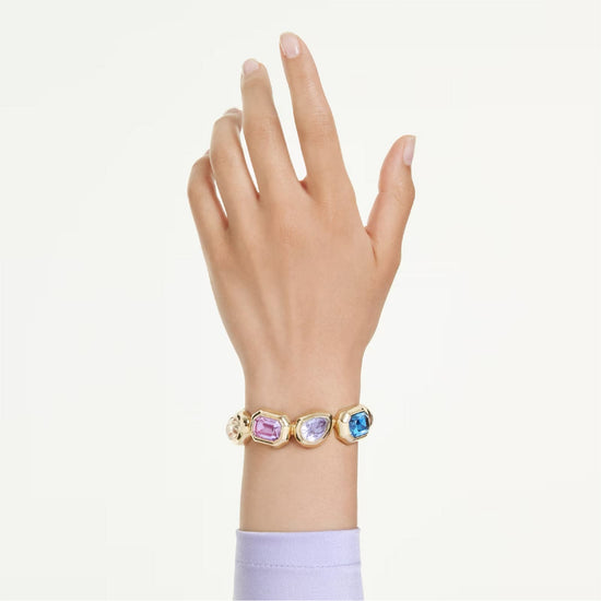 Bracciale rigido Swarovski Gema cristalli oversize colorati 17 cm