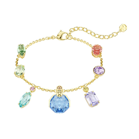 Bracciale Swarovski Gema dorato con cristalli multicolore 20 cm