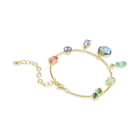 Bracciale Swarovski Gema dorato con cristalli multicolore 20 cm
