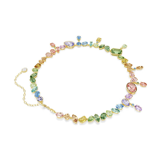 Collana Swarovski Gema placcata oro con cristalli multicolor MISURA UNICA