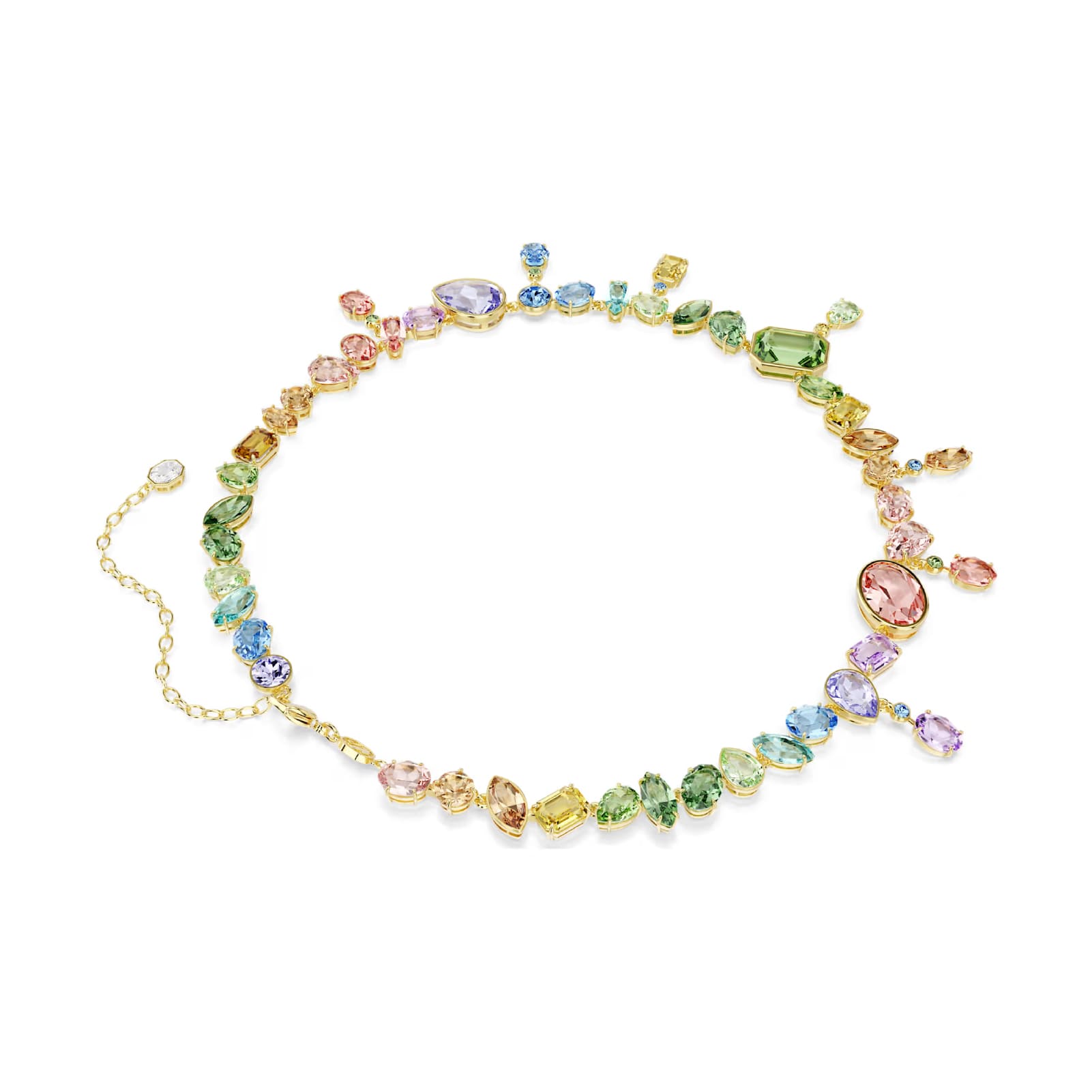 Collana Swarovski Gema placcata oro con cristalli multicolor MISURA UNICA