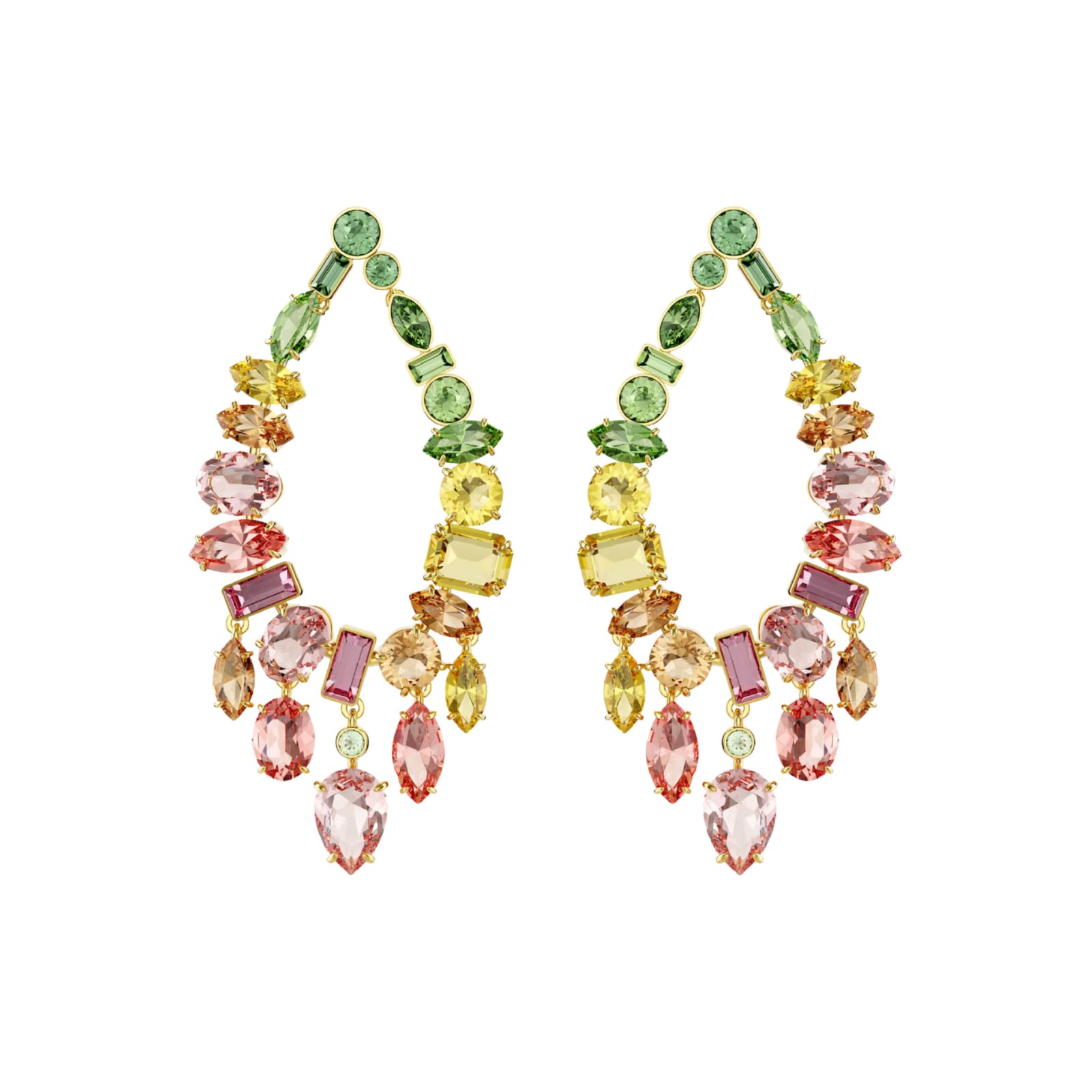 Orecchini pendenti Swarovski Gema con cristalli multicolore MISURA UNICA