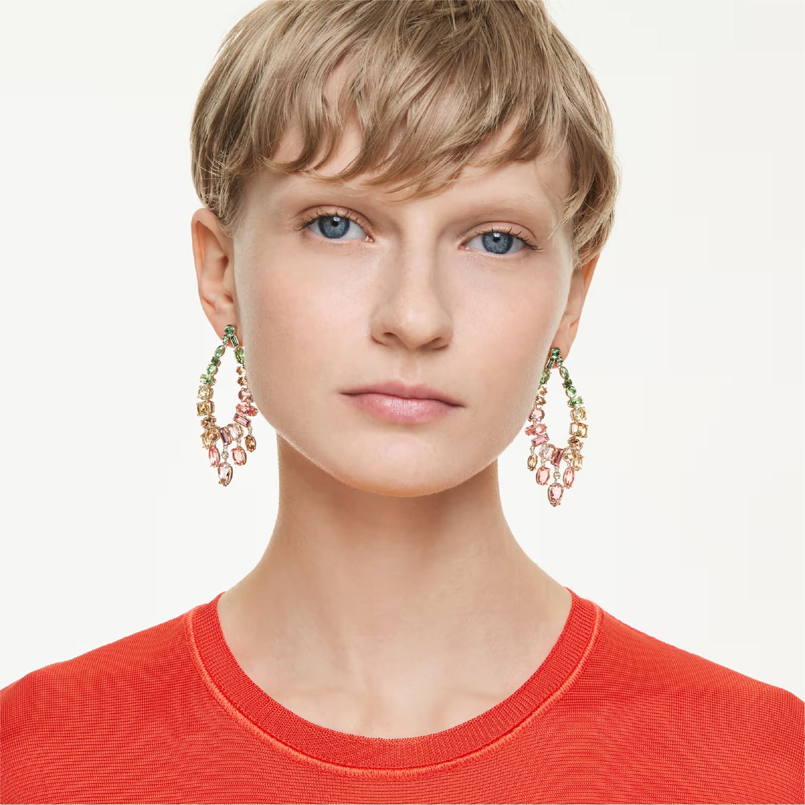 MEACHEAL COLLECTION Orecchini Pendenti Geometrici Con Cristalli E Strass - Gioielli Donna Per Matrimonio E Festa (M21)