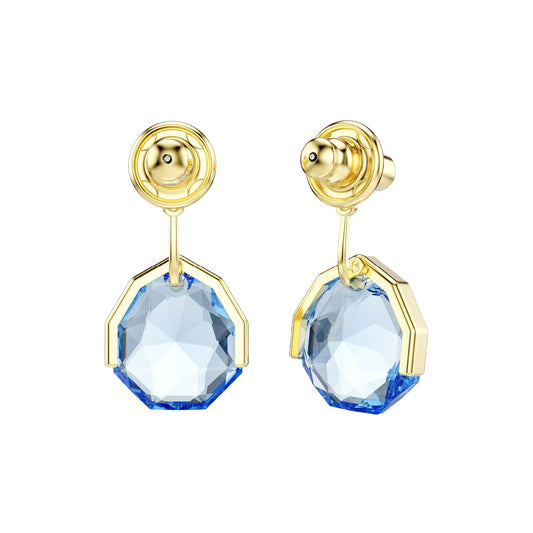Orecchini pendenti Swarovski Gema dorati con cristallo blu MISURA UNICA