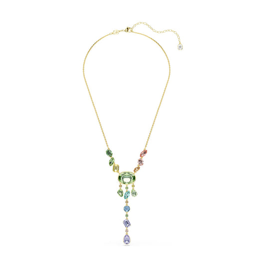 Collana a Y Swarovski Gema dorata con cristalli colorati MISURA UNICA