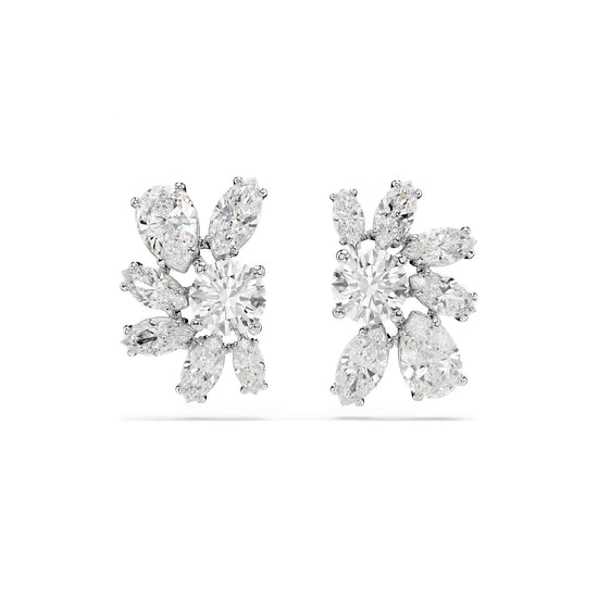 Orecchini a lobo Swarovski rodiato cristalli di diversi tagli MISURA UNICA