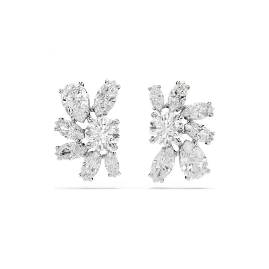 Orecchini a lobo Swarovski rodiato cristalli di diversi tagli MISURA UNICA