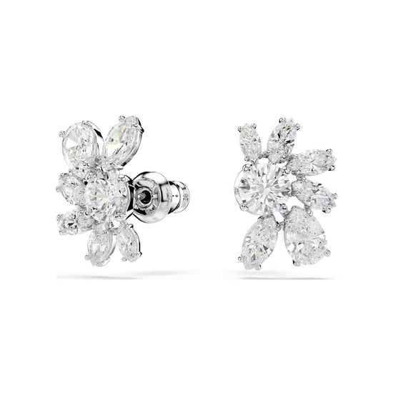 Orecchini a lobo Swarovski rodiato cristalli di diversi tagli MISURA UNICA