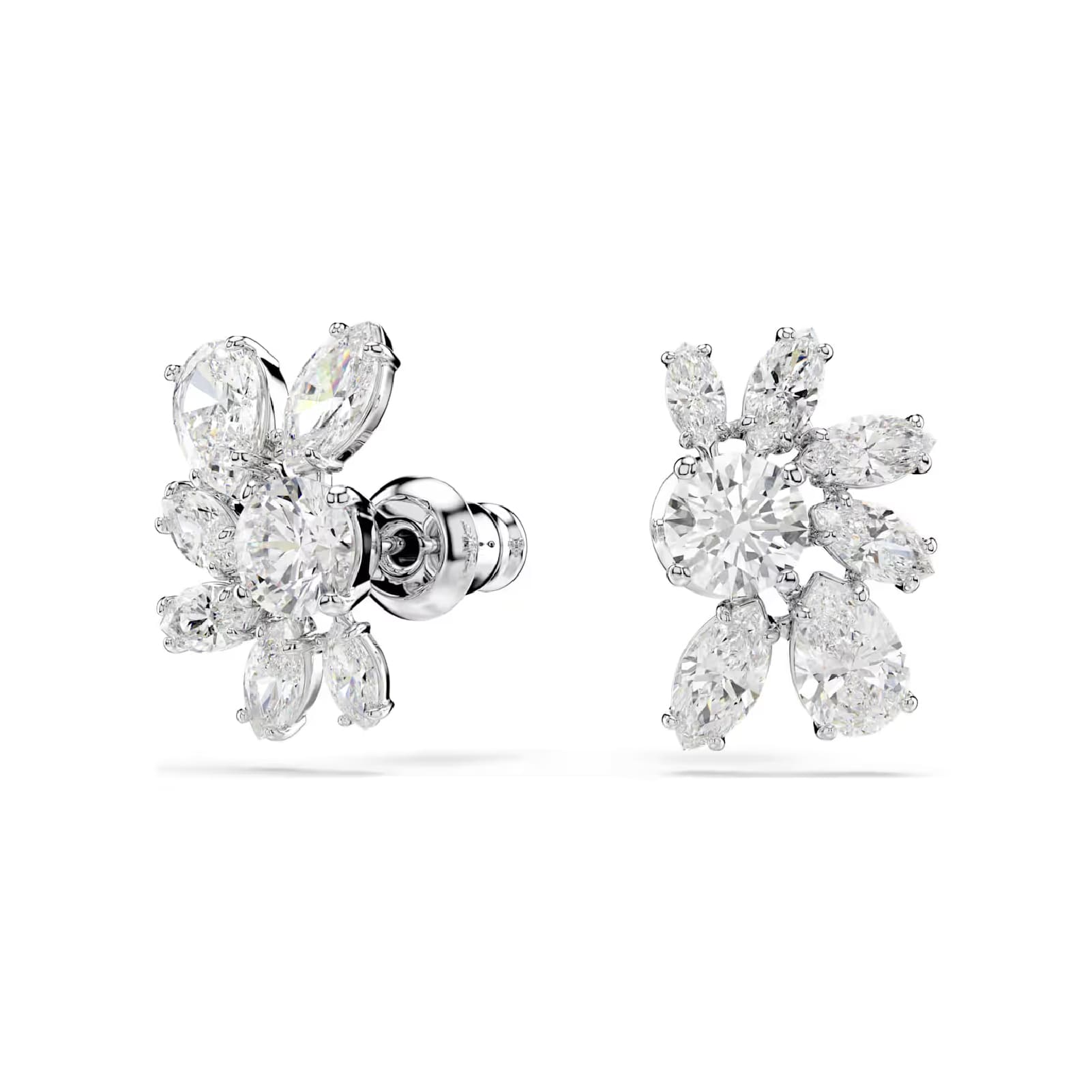 Orecchini a lobo Swarovski rodiato cristalli di diversi tagli MISURA UNICA