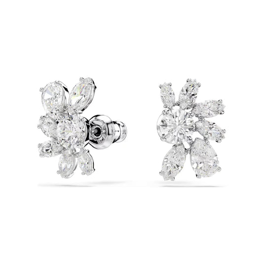 Orecchini a lobo Swarovski rodiato cristalli di diversi tagli MISURA UNICA