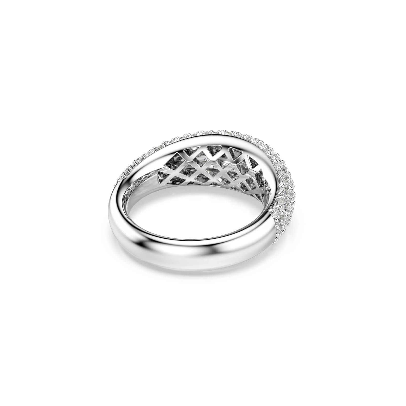 Anello da donna Swarovski rodiato con pavé di cristalli 12