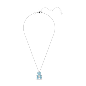Collana con pendente a orsacchiotto azzurro Swarovski