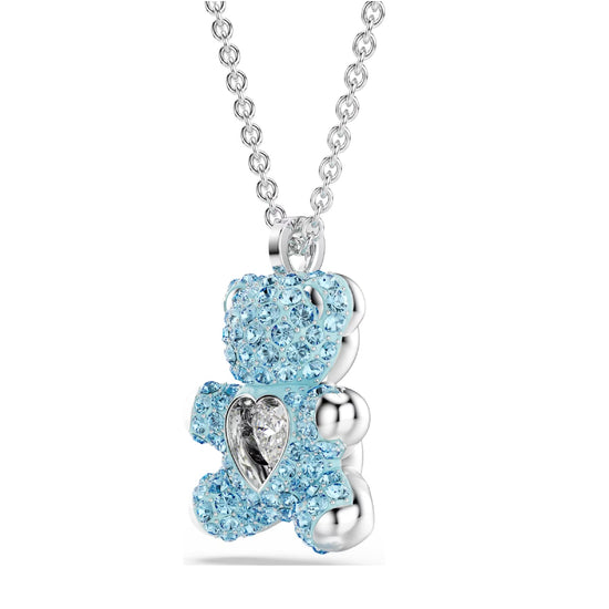 Collana con pendente a orsacchiotto azzurro Swarovski