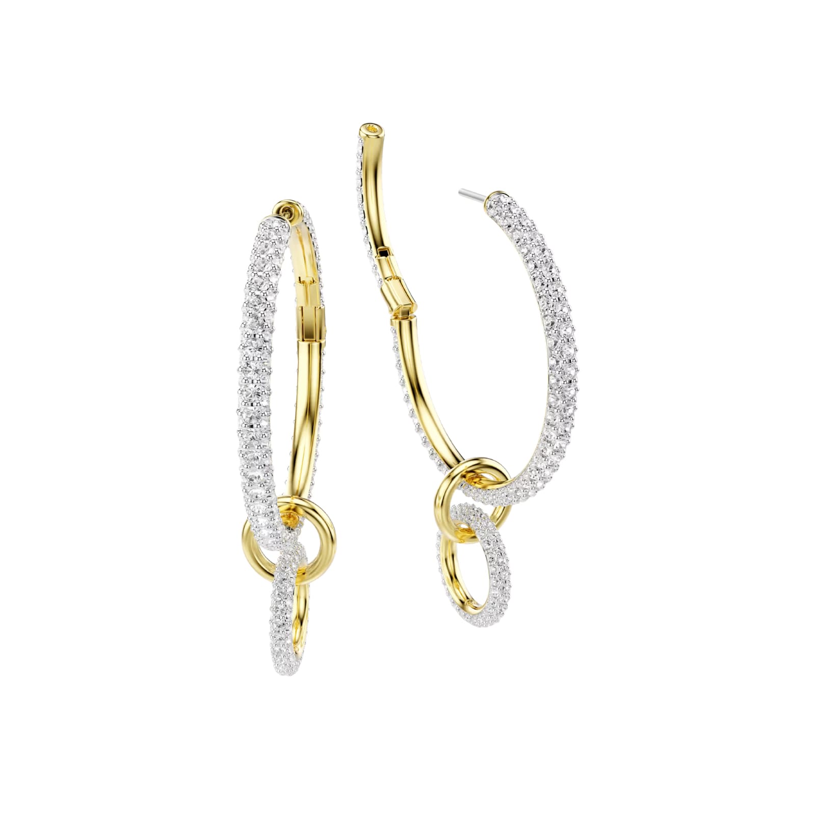 Orecchini cerchio Swarovski con anelli intrecciati e cristalli MISURA UNICA