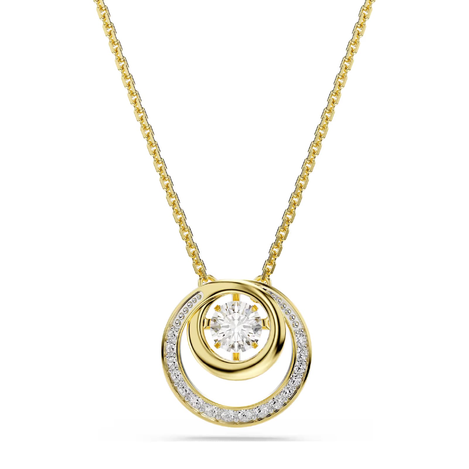 Collana Swarovski dal design circolare con zircone e cristalli MISURA UNICA