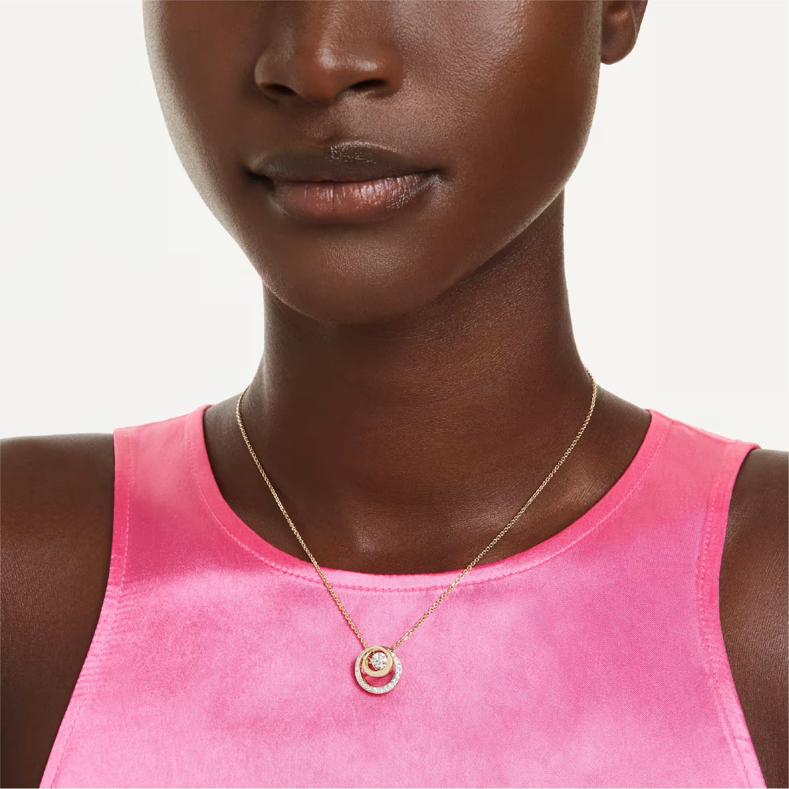 Collana Swarovski dal design circolare con zircone e cristalli MISURA UNICA