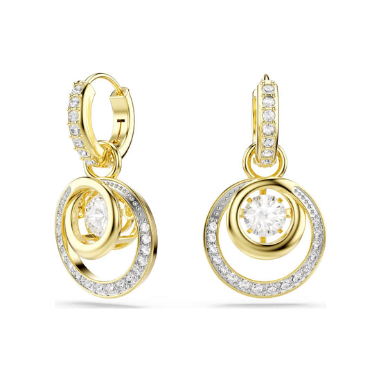 Orecchini Swarovski design circolare con zircone e cristalli MISURA UNICA