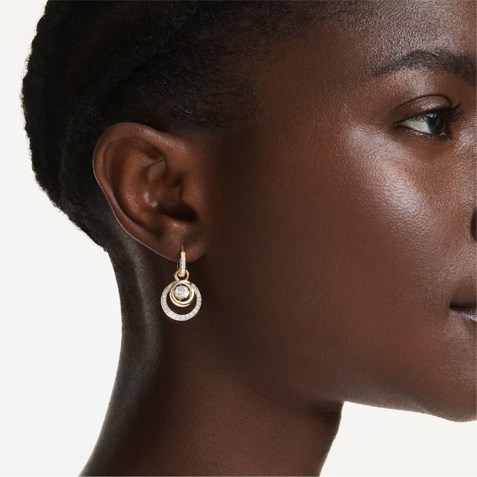 Orecchini Swarovski design circolare con zircone e cristalli MISURA UNICA